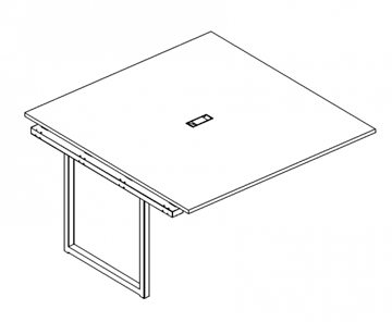 Секция стола для переговоров с каркасом QUATTRO А4, (120x124x75) белый премиум / металлокаркас белый, А4 Б4 131-1 БП в Екатеринбурге