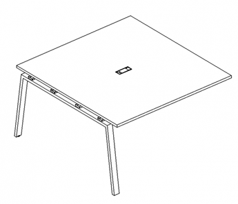Секция стола для переговоров с каркасом TRE А4, (120x124x75) белый премиум / металлокаркас белый, А4 Б3 131-1 БП в Краснотурьинске