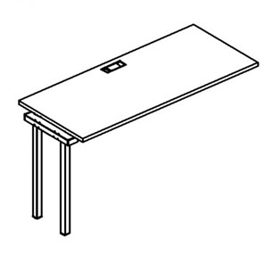 Секция стола рабочей станции на каркасе DUE А4, (120x60x75) белый премиум / металлокаркас белый, А4 Б2 003-1 БП в Первоуральске