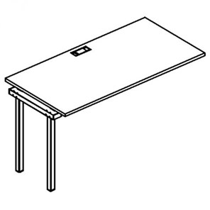 Секция стола рабочей станции на каркасе DUE А4, (120x70x75) белый премиум / металлокаркас белый, А4 Б2 013-1 БП в Первоуральске