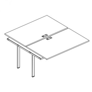Секция стола станции на каркасе UNO 2х120 А4, (120x164x75) белый премиум / металлокаркас белый, А4 Б1 176-1 БП в Первоуральске