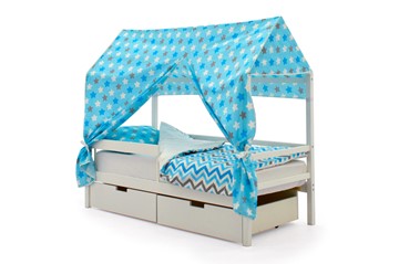 Крыша текстильная для кровати-домика Svogen (звезды, голубой) в Кушве