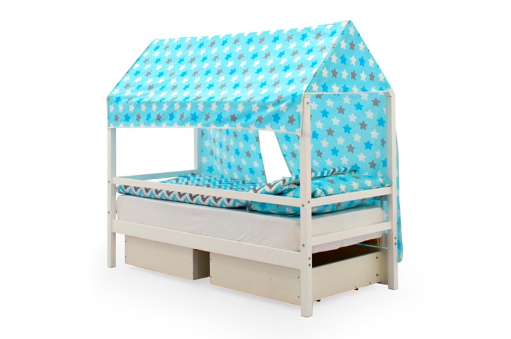 Крыша текстильная для кровати-домика Svogen (звезды, голубой) в Екатеринбурге - изображение 2
