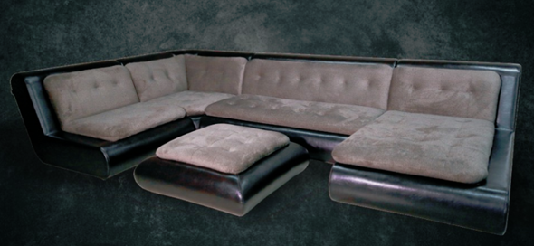 П-образный диван Эвелина со столом-пуфом в Екатеринбурге - изображение