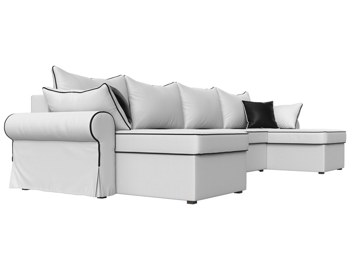 Большой П-образный диван Элис, Белый (экокожа) в Полевском - изображение 4