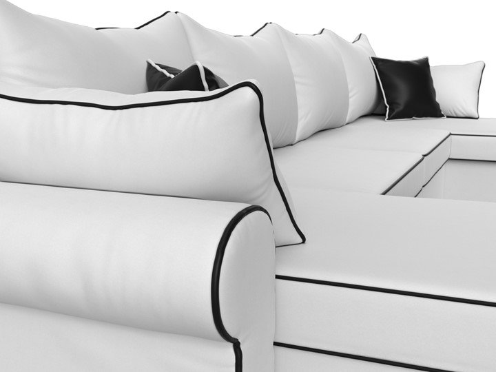 Большой П-образный диван Элис, Белый (экокожа) в Полевском - изображение 5