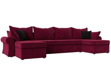 П-образный диван Элис, Бордовый (микровельвет) в Кушве
