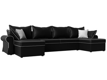 Большой П-образный диван Элис, Черный (экокожа) в Ревде
