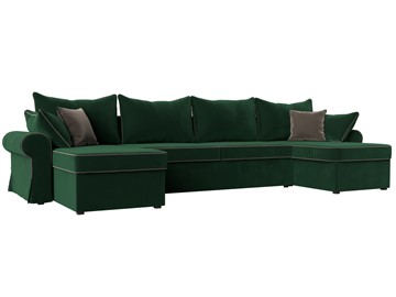 Большой П-образный диван Элис, Зеленый (велюр) в Ревде