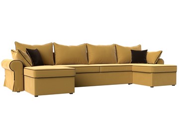 П-образный диван Элис, Желтый (микровельвет) в Кушве