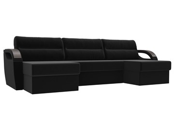П-образный диван Форсайт, Черный (микровельвет) в Ревде