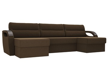 Большой П-образный диван Форсайт, Коричневый (микровельвет) в Ревде