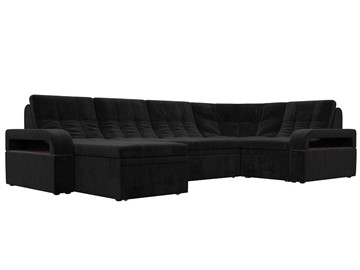 П-образный диван Лига-035, Черный (велюр) в Ирбите