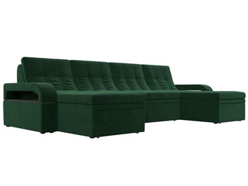 П-образный диван Лига-035 мини, Зеленый (велюр) в Екатеринбурге
