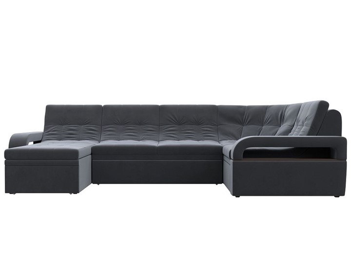 П-образный диван Лига-035, Серый (велюр) в Первоуральске - изображение 3