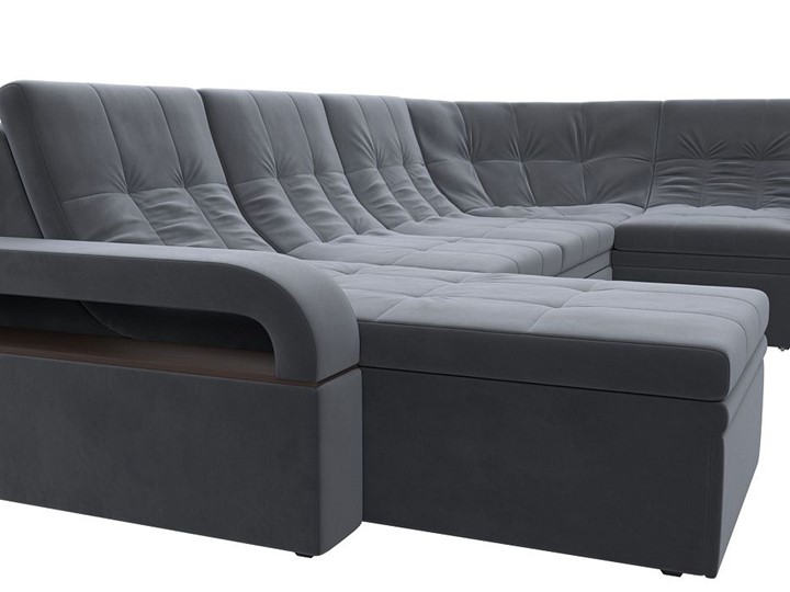 П-образный диван Лига-035, Серый (велюр) в Первоуральске - изображение 4