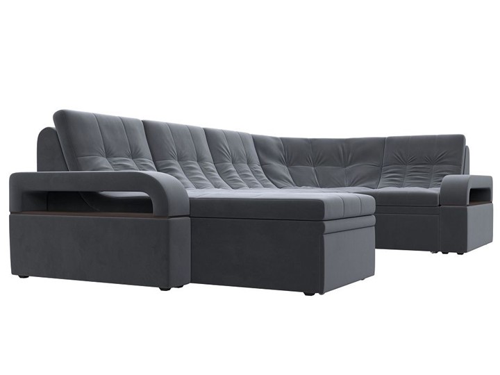 П-образный диван Лига-035, Серый (велюр) в Первоуральске - изображение 5