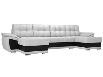Большой П-образный диван Нэстор, Белый/Черный (экокожа) в Ревде