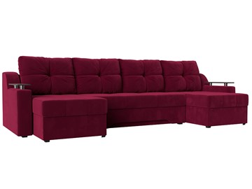 П-образный диван Сенатор, Бордовый (Микровельвет) боннель в Ирбите