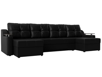 П-образный диван Сенатор, Черный (Экокожа) боннель в Ирбите