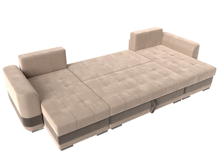 П-образный диван Честер, Бежевый/коричневый (велюр) в Екатеринбурге - изображение 7