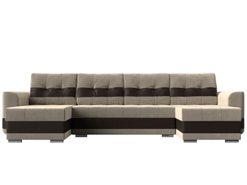 П-образный диван Честер, Бежевый/коричневый (вельвет/экокожа) в Первоуральске - предосмотр 1