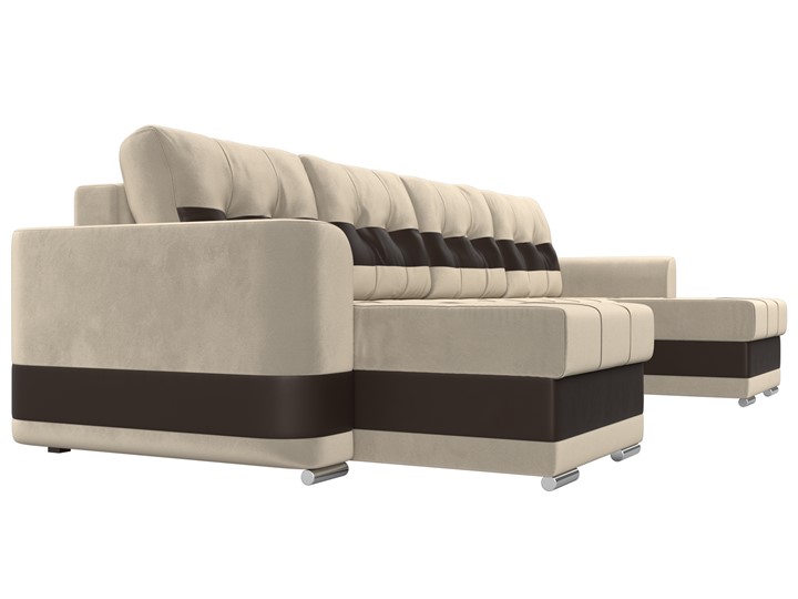 П-образный диван Честер, Бежевый/коричневый (вельвет/экокожа) в Первоуральске - изображение 2