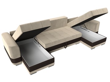 П-образный диван Честер, Бежевый/коричневый (вельвет/экокожа) в Первоуральске - предосмотр 5