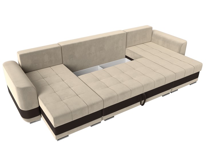 П-образный диван Честер, Бежевый/коричневый (вельвет/экокожа) в Первоуральске - изображение 6
