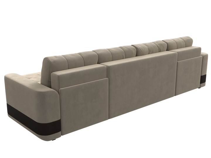 П-образный диван Честер, Бежевый/коричневый (вельвет/экокожа) в Первоуральске - изображение 8