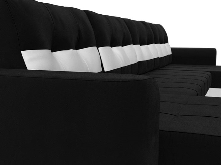 П-образный диван Честер, Черный/белый (вельвет/экокожа) в Екатеринбурге - изображение 3