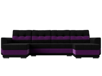 П-образный диван Честер, Черный/фиолетовый (вельвет) в Екатеринбурге - предосмотр 1