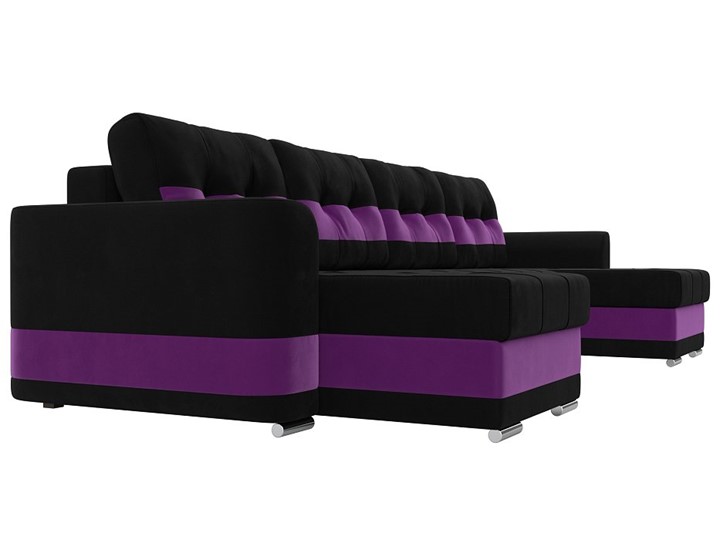 П-образный диван Честер, Черный/фиолетовый (вельвет) в Богдановиче - изображение 2