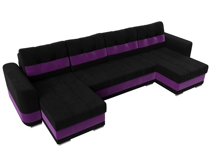 П-образный диван Честер, Черный/фиолетовый (вельвет) в Богдановиче - изображение 4