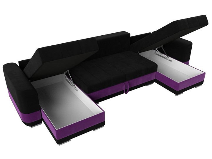 П-образный диван Честер, Черный/фиолетовый (вельвет) в Богдановиче - изображение 5