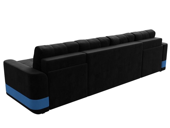 П-образный диван Честер, Черный/голубой (велюр) в Екатеринбурге - изображение 8
