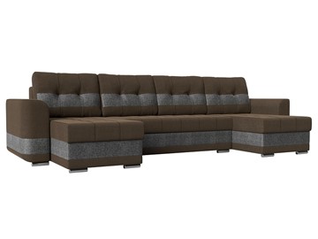 П-образный диван Честер, Коричневый/серый (рогожка) в Первоуральске