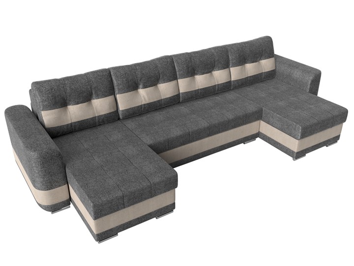 П-образный диван Честер, Серый/бежевый (рогожка) в Первоуральске - изображение 4