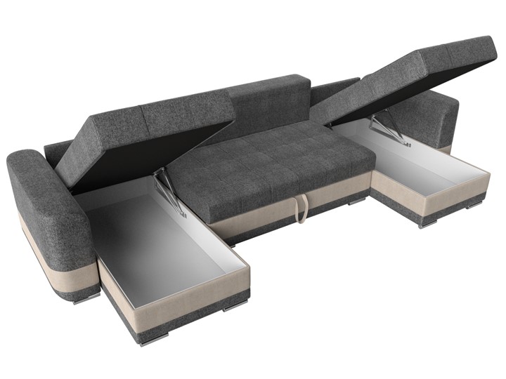 П-образный диван Честер, Серый/бежевый (рогожка) в Первоуральске - изображение 5