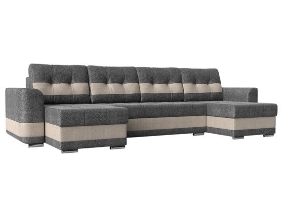 П-образный диван Честер, Серый/бежевый (рогожка) в Первоуральске - изображение