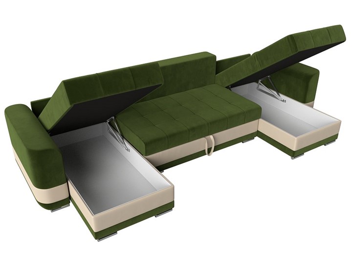 П-образный диван Честер, Зеленый/бежевый (вельвет/экокожа) в Первоуральске - изображение 5