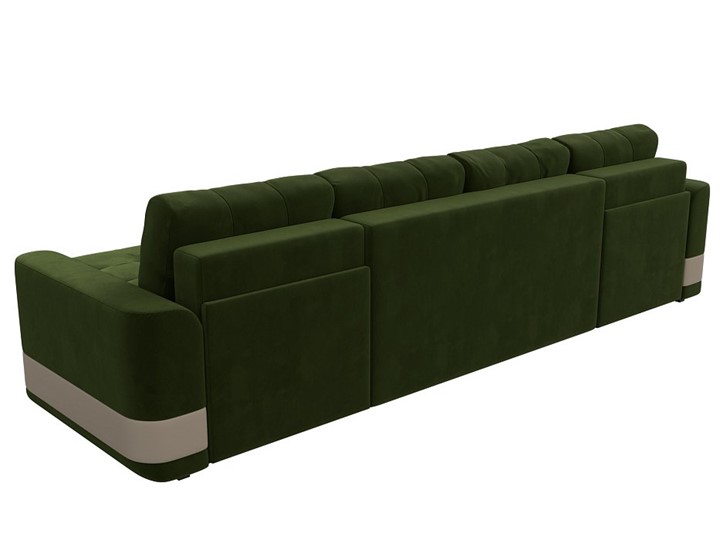 П-образный диван Честер, Зеленый/бежевый (вельвет/экокожа) в Первоуральске - изображение 8