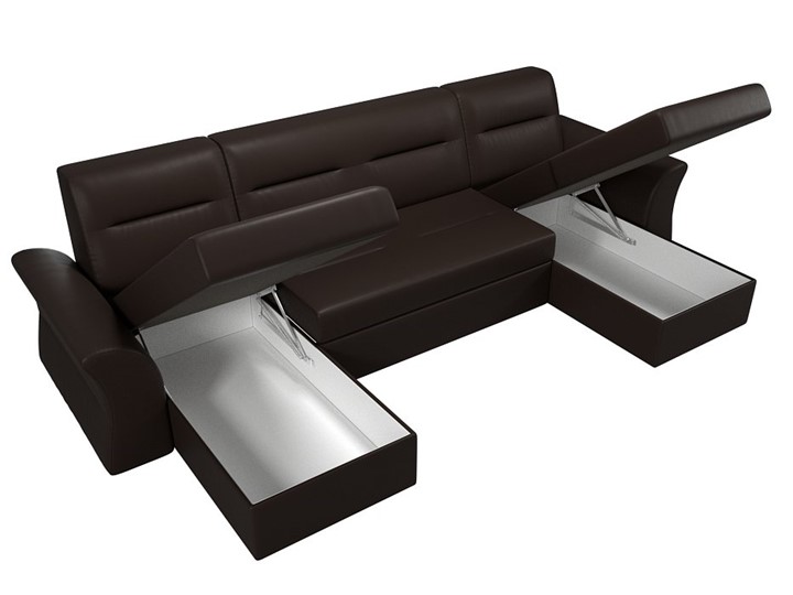 Большой П-образный диван Клайд, Коричневый (Экокожа) в Первоуральске - изображение 2