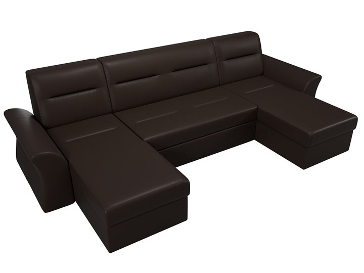 Большой П-образный диван Клайд, Коричневый (Экокожа) в Первоуральске - изображение 3