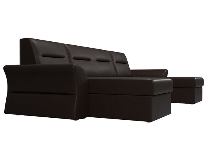 Большой П-образный диван Клайд, Коричневый (Экокожа) в Первоуральске - изображение 6