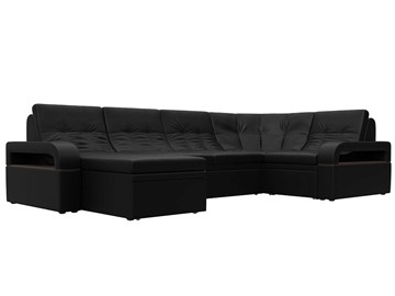 П-образный диван Лига-035, Черный (Экокожа) в Ирбите
