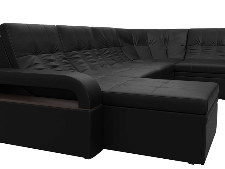 П-образный диван Лига-035, Черный (Экокожа) в Ревде - изображение 4