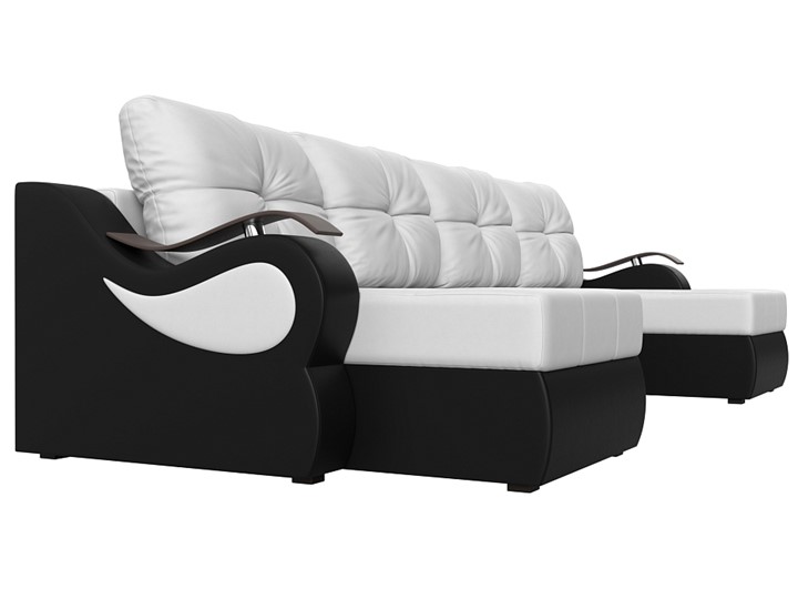 П-образный диван Меркурий П, Белый/черный (экокожа) в Екатеринбурге - изображение 2