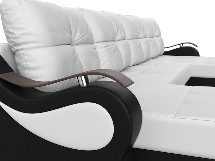 П-образный диван Меркурий П, Белый/черный (экокожа) в Первоуральске - изображение 3