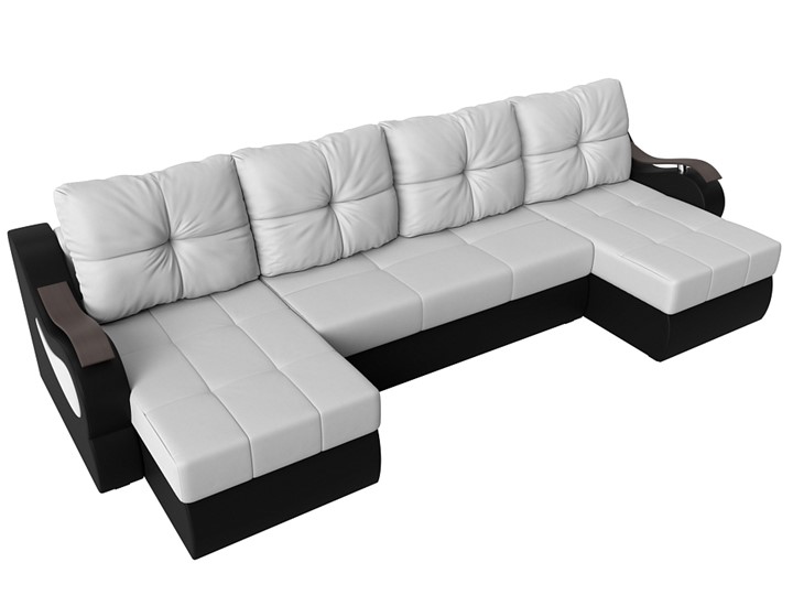 П-образный диван Меркурий П, Белый/черный (экокожа) в Екатеринбурге - изображение 4